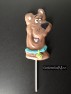 230sp Scrubby Dog Large Face Chocolate or Hard Candy Lollipop Mold